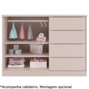 Ver imagem 6 de Jogo de Quarto com Guarda Roupa 3 Portas e 4 Gavetas + Cômoda 2 Portas e 4 Gavetas Pérola Rosê - Pho