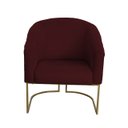 Ver imagem 2 de Poltrona Decorativa Luana Base Ferro Dourada Suede - Twdecora