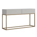 Ver imagem 2 de Buffet Eros 2 Gavetas Estilo Industrial OffWhite com Dourado