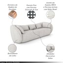 Ver imagem 3 de Sofá Bipartido Sala de Estar Diamond 272cm com Almofadas Soltas Linho Cinza Claro G52 - Gran Belo