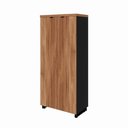 Ver imagem 2 de Armário Alto para Escritório com Portas e 4 Prateleiras 80 x 45 x 160 cm F5 Office Cor:Nogal com