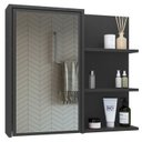 Ver imagem 1 de Armário Espelheira 70 Cm 1 Porta 3 Nichos Es2001 Grafite Faem