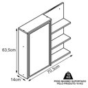 Ver imagem 4 de Armário Espelheira 70 Cm 1 Porta 3 Nichos Es2001 Grafite Faem
