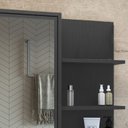 Ver imagem 7 de Armário Espelheira 70 Cm 1 Porta 3 Nichos Es2001 Grafite Faem