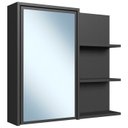 Ver imagem 6 de Armário Espelheira 70 Cm 1 Porta 3 Nichos Es2001 Grafite Faem