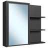 Armário Espelheira 70 Cm 1 Porta 3 Nichos Es2001 Grafite Faem - 6