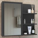 Ver imagem 2 de Armário Espelheira 70 Cm 1 Porta 3 Nichos Es2001 Grafite Faem