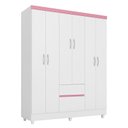 Ver imagem 4 de Guarda Roupa Casal Flash Ii 6 Portas + 2 Gavetas - Demóbile:branco/rosa Flex