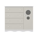 Ver imagem 5 de Cômoda Infantil 95cm 1 Porta com Vidro e 4 Gavetas Sonho Multimóveis Mp4474 Branco/off White