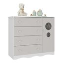 Ver imagem 2 de Cômoda Infantil 95cm 1 Porta com Vidro e 4 Gavetas Sonho Multimóveis Mp4474 Branco/off White