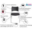 Ver imagem 7 de Cadeira Iso para Escola Escritório Comércio Preta Base Branca Ecomhome