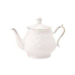 Cj para Chá de Porcelana New Bone China Branca C/filete Dourado Scarlet 14 Peças L'hermitage - 2