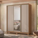 Ver imagem 3 de Guarda Roupa Casal Dallas 3 Portas Carvalho Fendi com Espelho - Moval