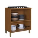 Ver imagem 2 de Balcão Indekes Imperial 2 Portas 80cm C/ Tampo Freijo/camurça