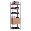 Ver imagem 1 de Closet 2 Gavetas 4 Prateleiras Estilo Industrial Chess F04 Preto/Solanum - Mpozenato