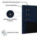 Ver imagem 2 de Cabeceira Queen 1,60m Genova Suede Azul Marinho
