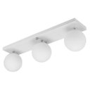 Ver imagem 2 de Lustre Luminária Retangular Triplo Branco Orby Bolinha