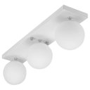 Ver imagem 1 de Lustre Luminária Retangular Triplo Branco Orby Bolinha