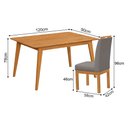 Ver imagem 2 de Conjunto Mesa Jantar 120x90 com 4 Cadeiras Blend Pés Madeira Maciça Sala Moderna - Cinza Escuro