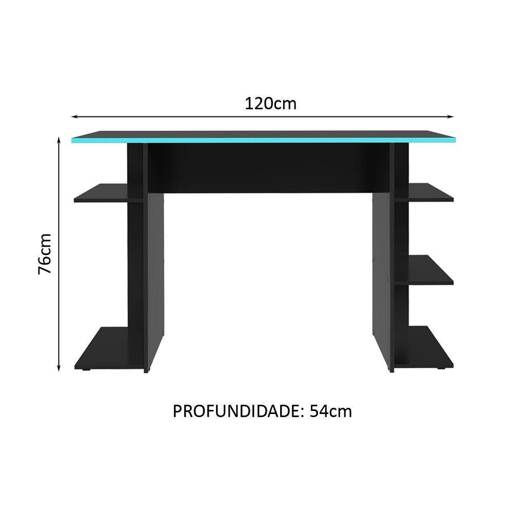 Escrivaninha Mesa para Computador Gamer Preto/azul 9424 Madesa - 3