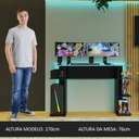Ver imagem 7 de Escrivaninha Mesa para Computador Gamer Preto/azul 9424 Madesa
