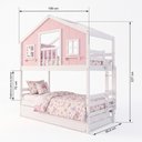Ver imagem 4 de Treliche Infantil Casinha Dos Sonhos com Varanda Madeira Maciça Rosa/ Branco Megamobilia
