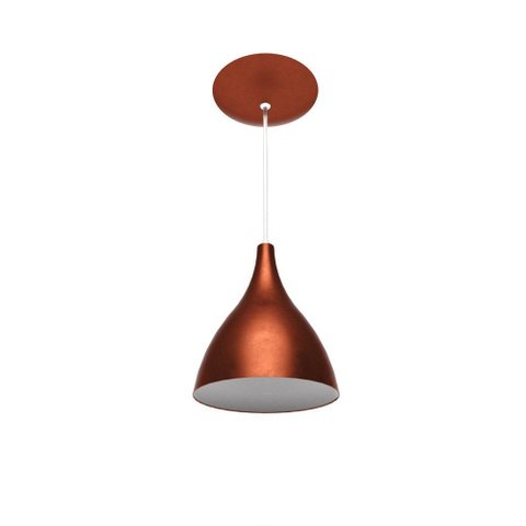 Luminária Pendente Cone Sirius em Alumínio Cobre / Branco