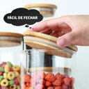 Ver imagem 4 de Kit Com 12 Potes Herméticos de Vidro 300ml com Tampa de Bambu