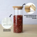 Ver imagem 3 de Kit Com 12 Potes Herméticos de Vidro 300ml com Tampa de Bambu