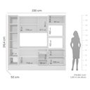 Ver imagem 3 de Cozinha Pérola com Rodapé Cristaleira com LED e Tampo 4 Peças 230 cm Yescasa Cinza