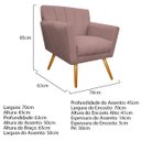 Ver imagem 5 de Kit Diva Recamier Vanessa 185cm Lado Direito e 02 Poltronas Laura Linho - Doce Sonho Móveis RECAMIER
