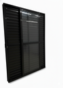 Ver imagem 3 de Porta Balcão 3 Folhas Aluminio Preto com Fechadura 2,10x1,20 Linha 25