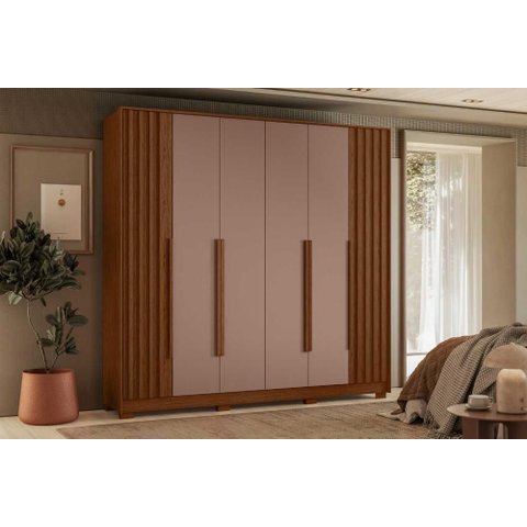 Guarda Roupa Casal Deville 6 Portas e 4 Gavetas - Nogueira Cappuccino - Albatroz