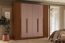 Ver imagem 1 de Guarda Roupa Casal Deville 6 Portas e 4 Gavetas - Nogueira Cappuccino - Albatroz