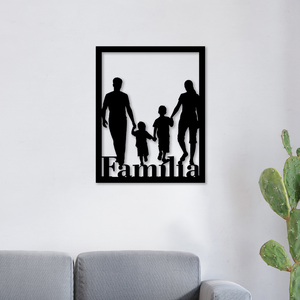 Quadro Vazado de Parede Família em MDF