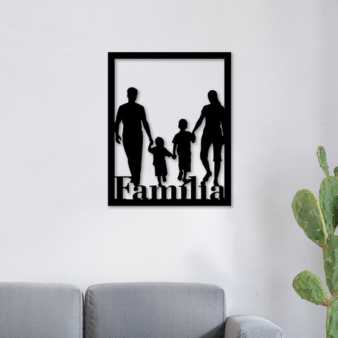 Quadro Vazado de Parede Família em MDF