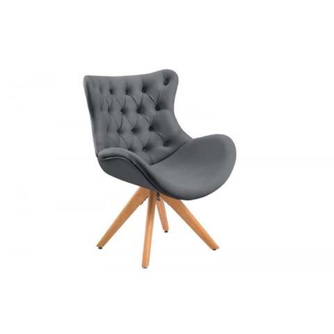 Poltrona Decorativa Egg Capitone Pe Palito Unidecor Chumbo