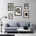 Ver imagem 1 de Kit 5 Quadros Bauhaus Preto e Branco:madeira Branca