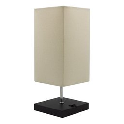 Abajur de Quarto Cabeceira Aluminio Escovado + Cupula Tecido Bivolt E27 - Preto Cup Bege - 3