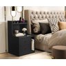 Mesa De Cabeceira Para Quarto Soft Retrô Com Gavetas - JM3 Móveis: Preto - 2
