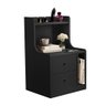 Mesa De Cabeceira Para Quarto Soft Retrô Com Gavetas - JM3 Móveis: Preto - 1