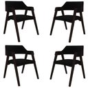 Ver imagem 1 de Kit 4 Cadeiras Sala de Jantar e Jogos Carteados Madeira Maciça Poker Veludo Preto/tabaco G42 - Gran