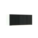 Ver imagem 1 de Armário Aéreo Madesa Lux 80 cm 1 Porta Basculante Branco/Preto Cor:Branco/Preto