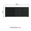 Ver imagem 2 de Armário Aéreo Madesa Lux 80 cm 1 Porta Basculante Branco/Preto Cor:Branco/Preto