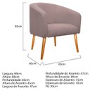 Ver imagem 4 de Poltrona Luiza Pés Palito Mel Suede Rosê - Amarena Moveis