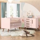 Ver imagem 1 de Quarto Infantil Completo Bear 1 Porta 4 Gavetas Rosa - Pnr Móveis