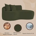 Ver imagem 6 de Sofá Curvado Feijão Moderno Sala 2 Lugares Bouclé Verde Musgo