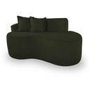Ver imagem 2 de Sofá Curvado Feijão Moderno Sala 2 Lugares Bouclé Verde Musgo