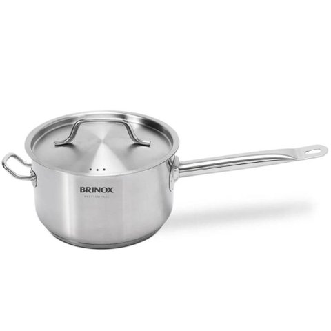 Panela Profissional Inox 4,7l Fundo Triplo com Tampa 24cm Brinox Gastronomia Cozinha Comercial