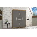 Ver imagem 5 de Guarda-roupa Taurus 6 Portas 3 Gavetas Imperial Nature Alasca Pés Madeira 2,27m